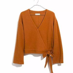 Madewell Texture & Thread long sleeve wrap top